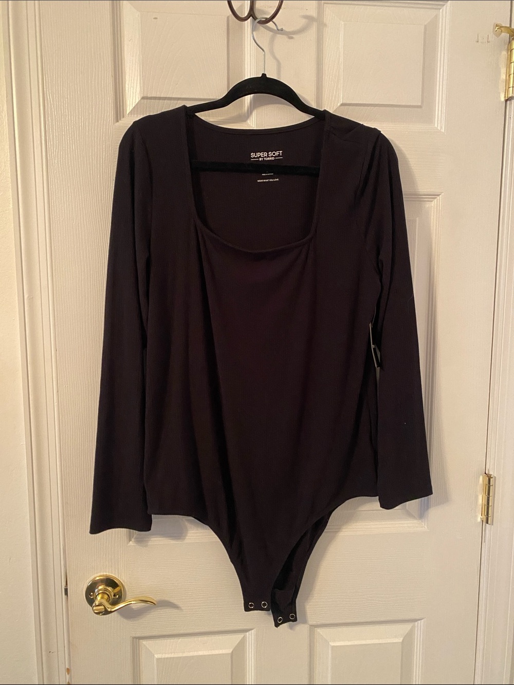 torrid Black Long Sleeve Scoop Neck Bodysuit